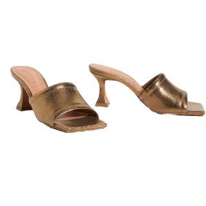 Anthropologie Vicenza Metallic Mules